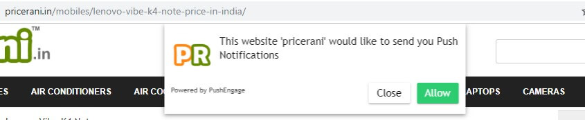 Price Comparison Site Using Push Notification