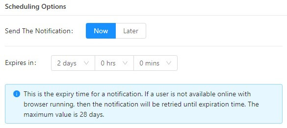expiry in push notification