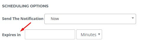 expiration time in push notifications