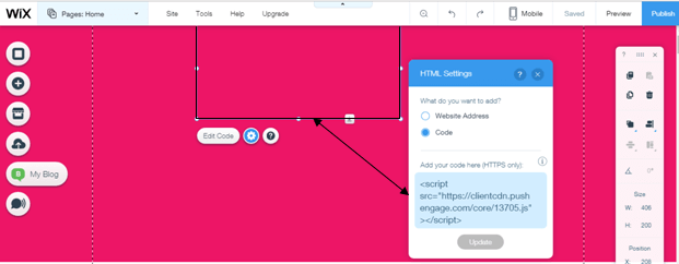 Installing Push Notifications in HTTPS Wix Site