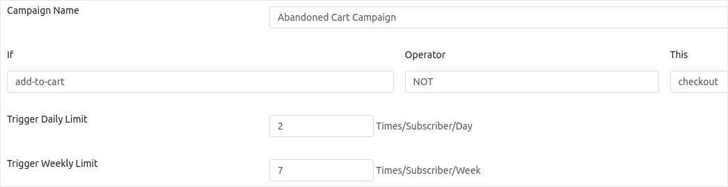 Cart Autoresponder Campaign Details Filled Out