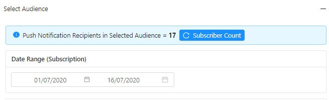 subscriber count based on date