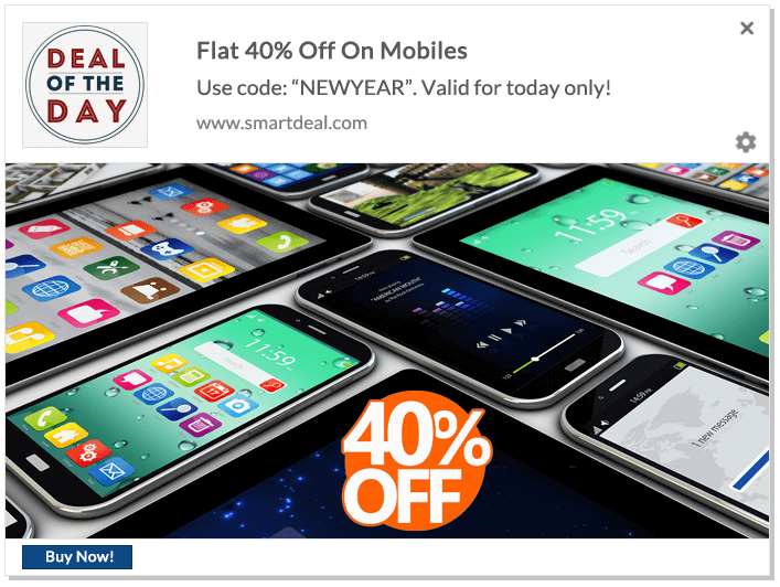 Web Push Notification Ideas: Deal Of The Day