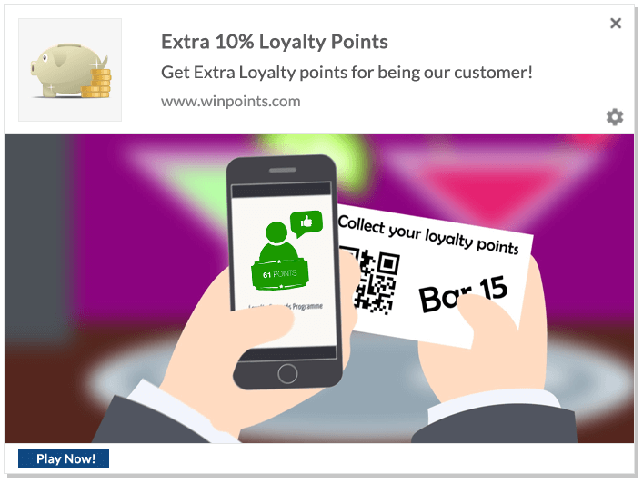 Web Push Notification Ideas: Extra Loyalty Points