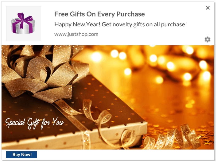 Web Push Notification Ideas: Free Gifts On Every Purchase