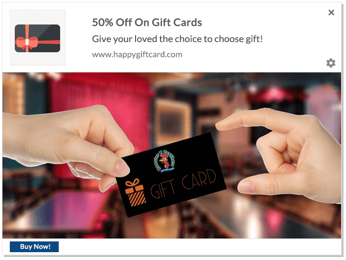 Web Push Notification Ideas: Gift Cards