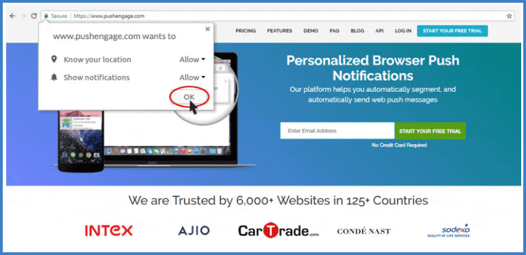 Location Push Single Step Opt-in