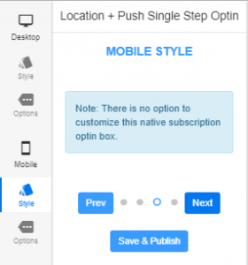 location in push opt-in in mobile