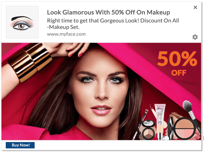 Web Push Notification Ideas: Offer On Beauty Products