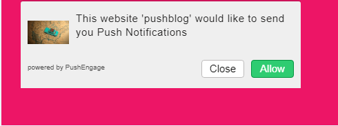 Subscription Pop-up for push notification