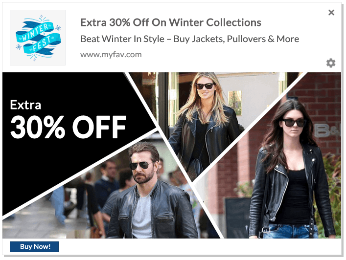 Web Push Notification Ideas: Winter Special Fashion