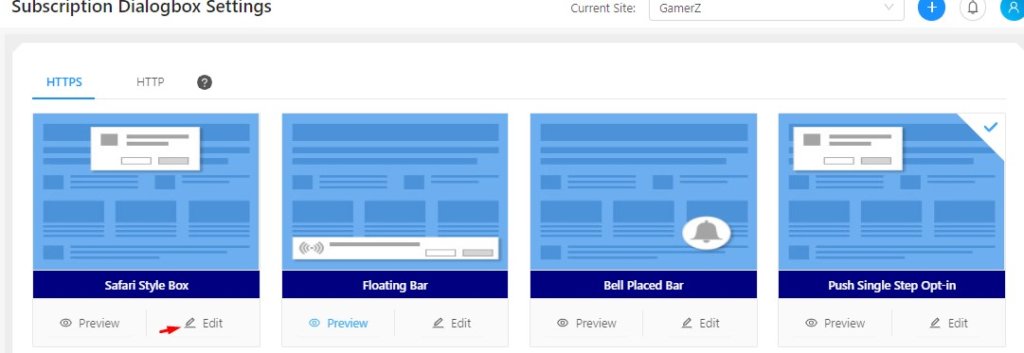 editing push subscription opt-in