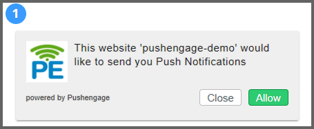 opt-in message for web push notification