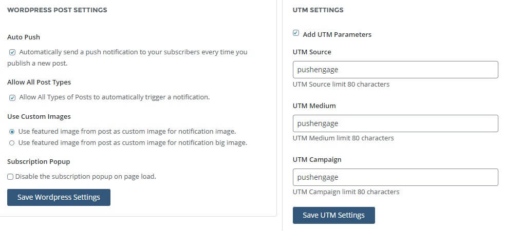 PushEngage WordPress Post Settings