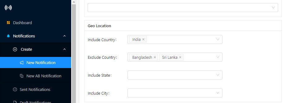 exclude segment based on the geo location