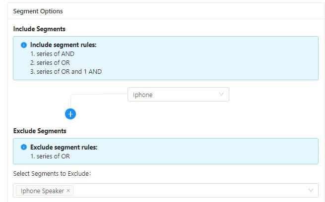 include exclude segment option