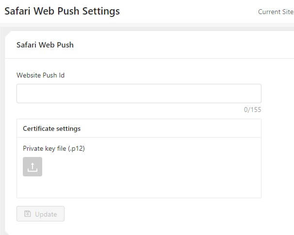 safari settings for web push