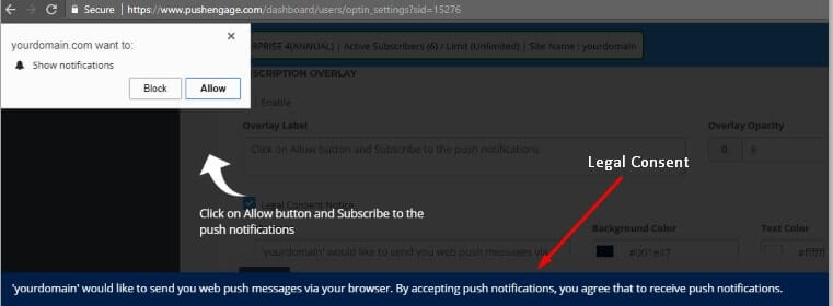 legal consent for push notification