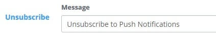 unsubscribe to push notification message