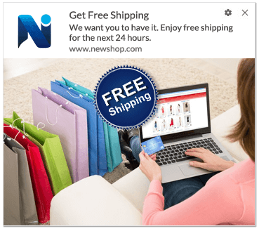 free shipping in abandoned cart notification template