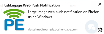 Large image web push notification on Firefox using Windows