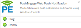 Multi Action web push notification on Chrome using Windows 7 and 8