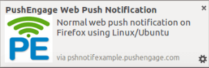 Normal web push notification on firefox using linuxubuntu