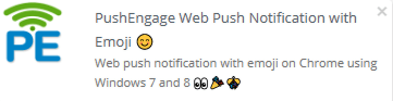 Web push notification with emoji on Chrome using Windows 7 and 8