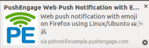 Web push notification with emoji on Firefox using Linux Ubuntu