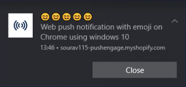 emoji notification on windows 10