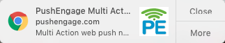 multi action notification on chrome using Mac OS