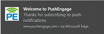 web push notification on Edge