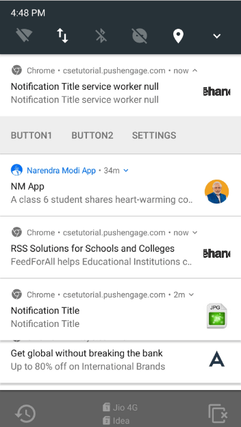 Notification Tray of Mobile Devices