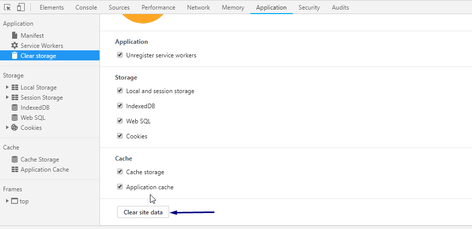 clearing site data