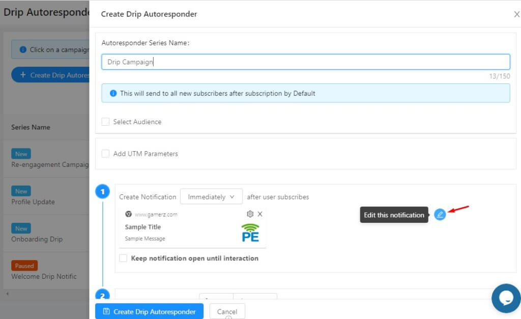 editing drip push notification