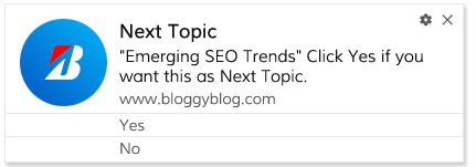 Example of poll in push notification for blog