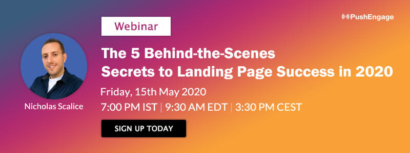Nicholas Scalice Webinar on secrets to landing page success