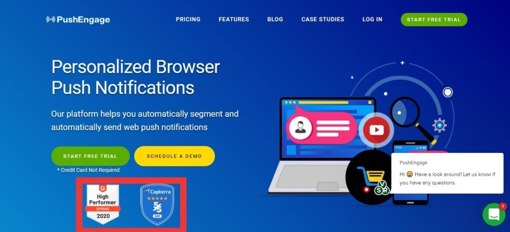 authority badges in landing page