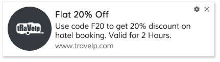 Flash Sale Notification for Travel site