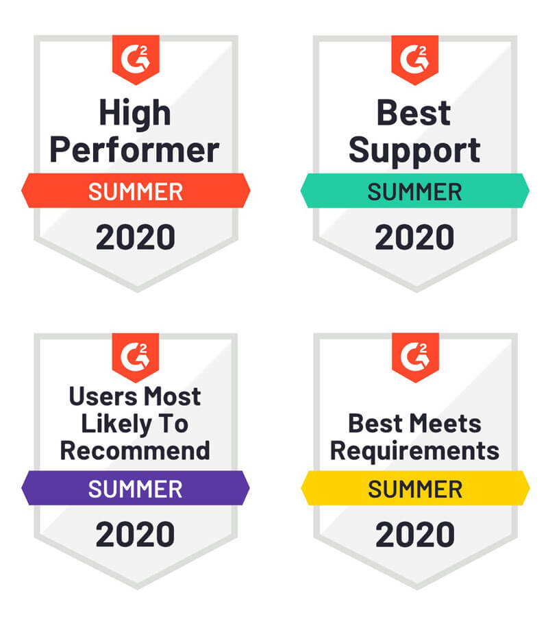 G2Crowd badges 2020