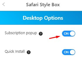 subscription opt-in option in desktop