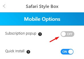 subscription opt-in option in mobile