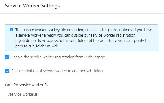 advanced service worker setting