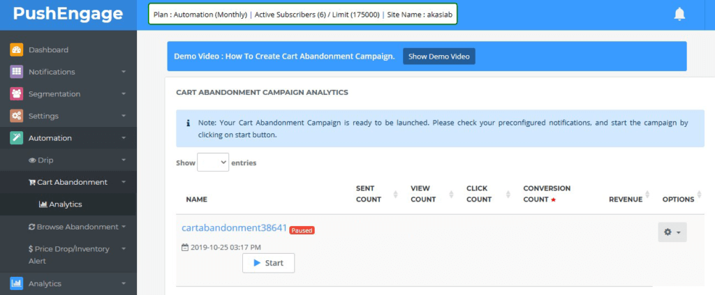 Activate the Cart Abandonment Campaign in Shopify