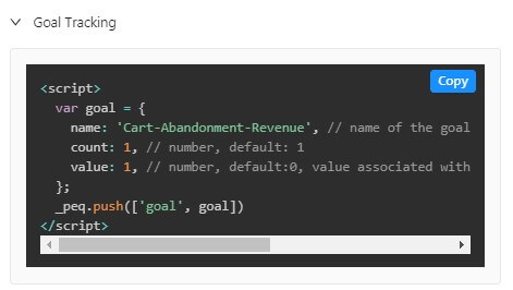 Goal tracking code in cart abandonment