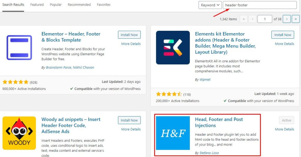 Header Footer WordPress Plugin