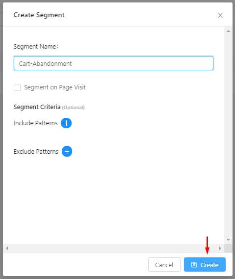 create cart abandonment segment