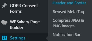 header footer settings