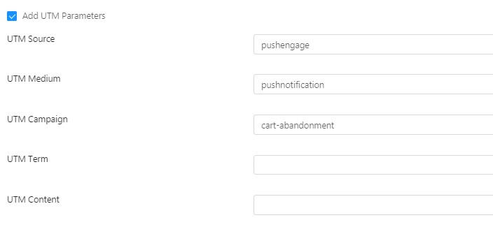 utm parameters in cart abandonment campaign