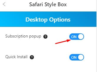 Desktop push notification ON option